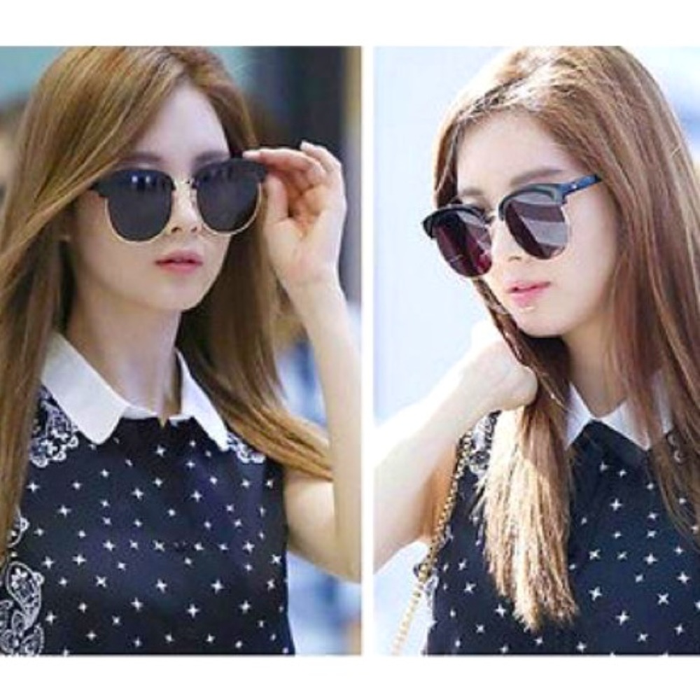 Gentle Monster x 2nd Floor Deborah Black Gold Round Oversized Sunglasses